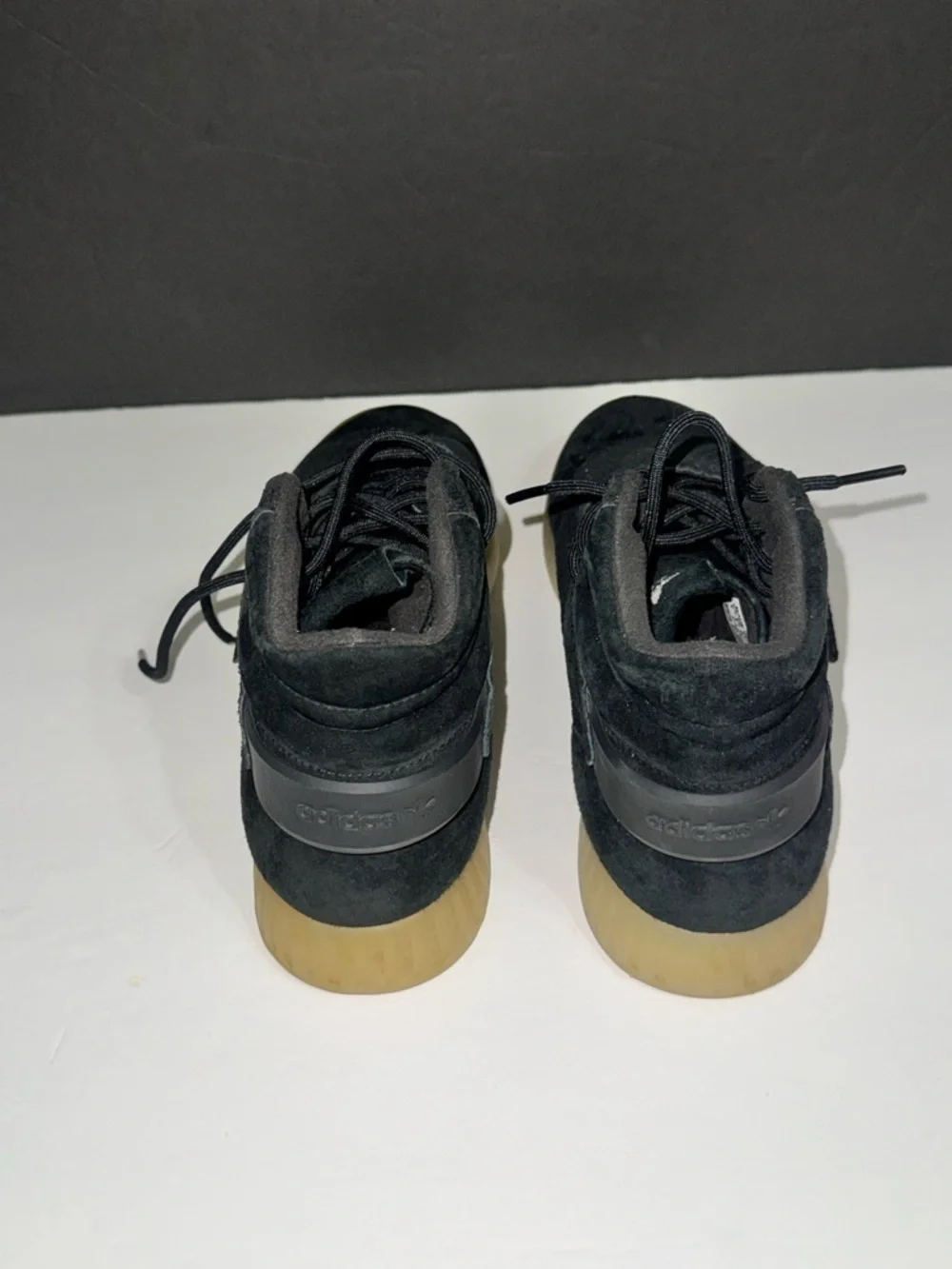 Adidas Tubular I Men’s I Invader Strap I Blk-Suede High-Top Sneakers w/ Gum Sole